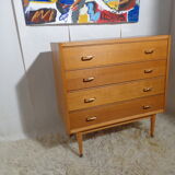 Vintage chest of drawers from the 60s honey color