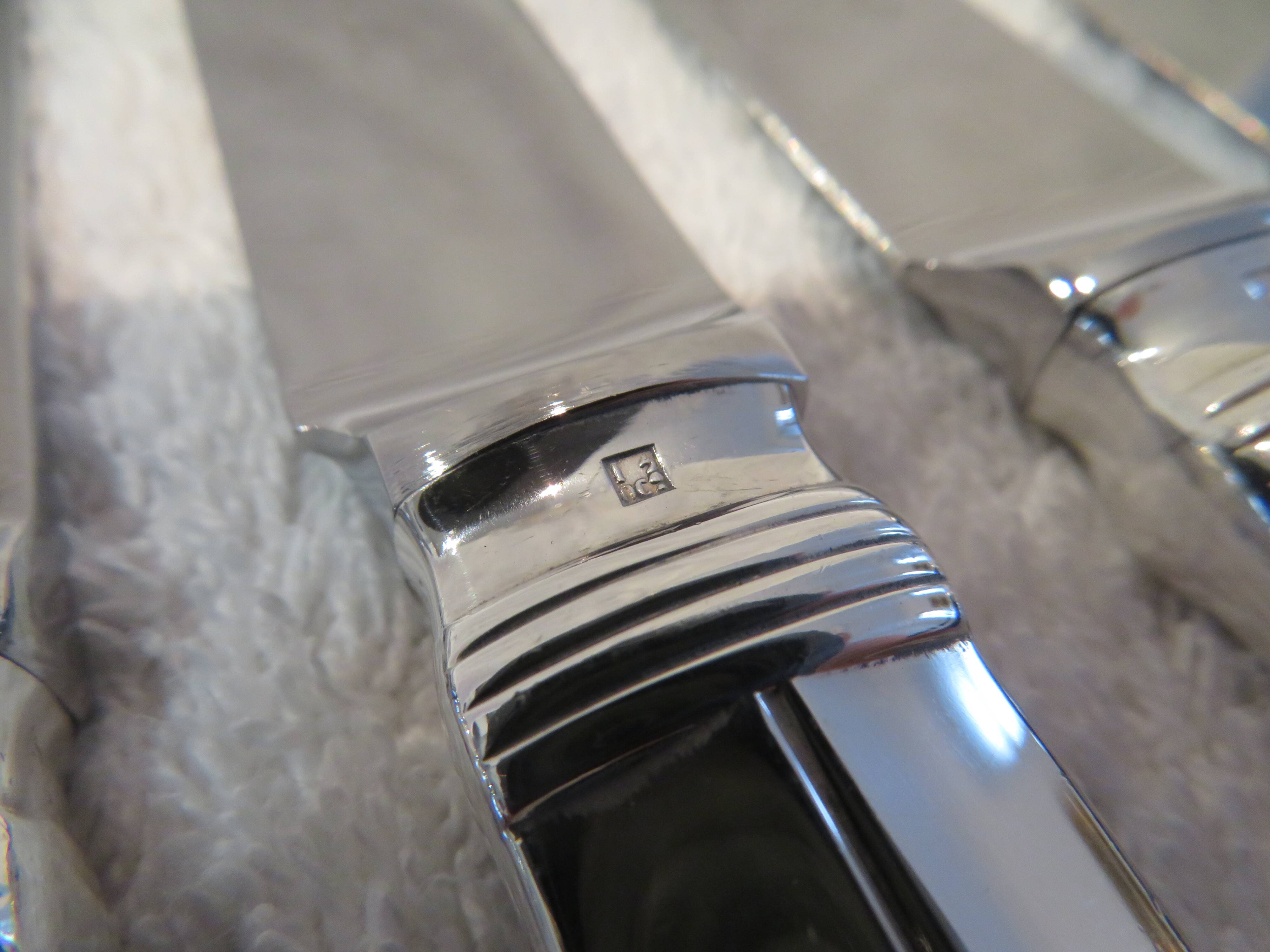 12 silver plated table knives, Christofle Atlantide model