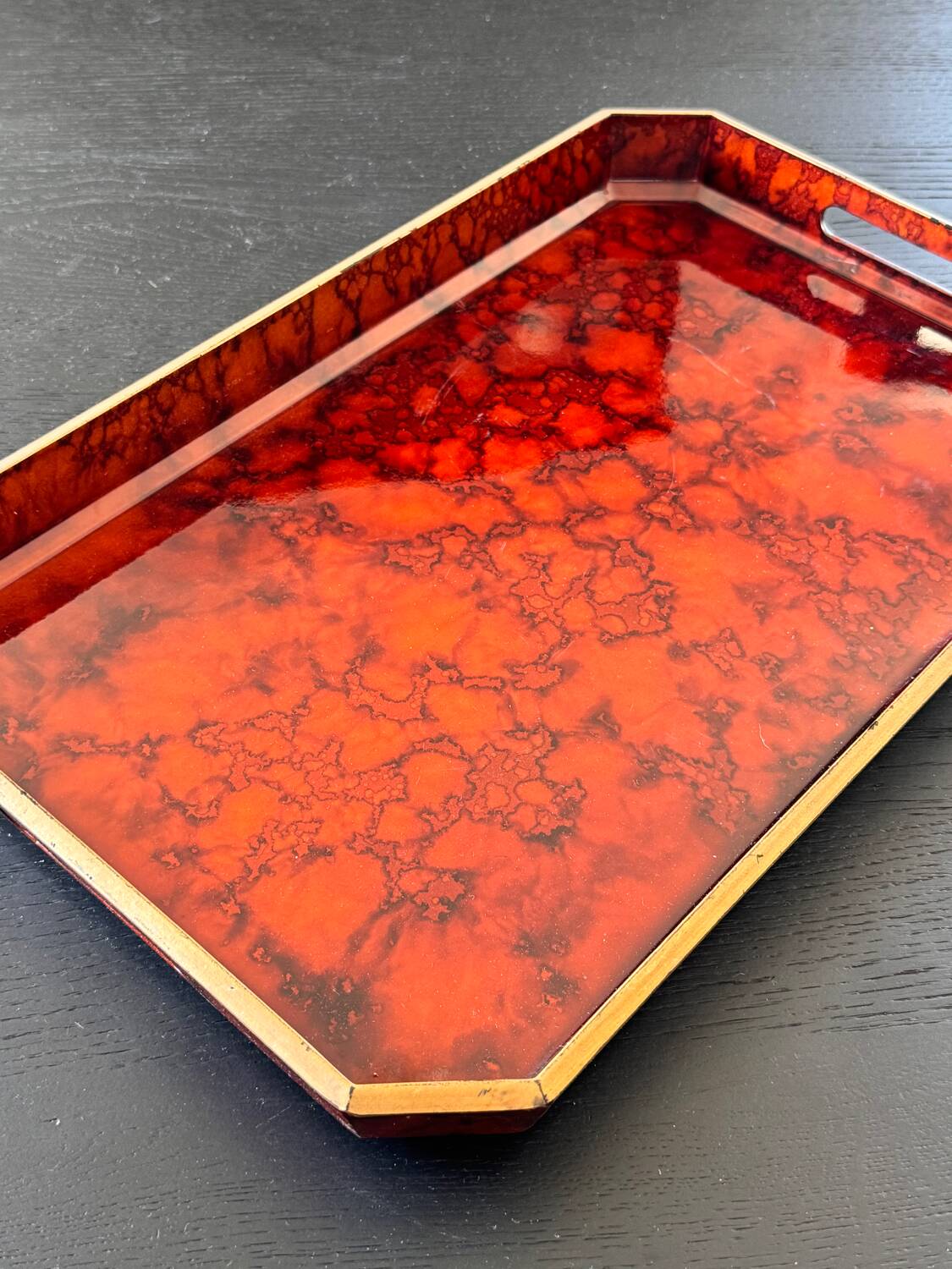 Plateau octogonal Otagiri laqué