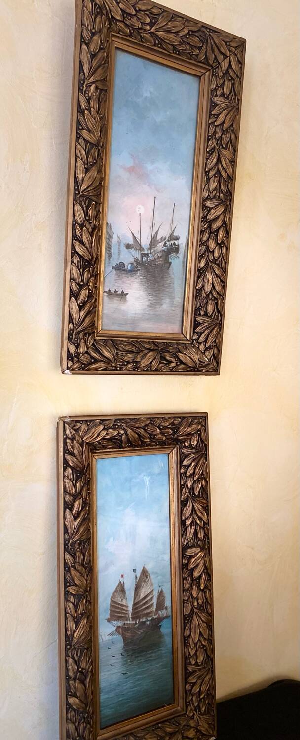2 paintings, marine subject