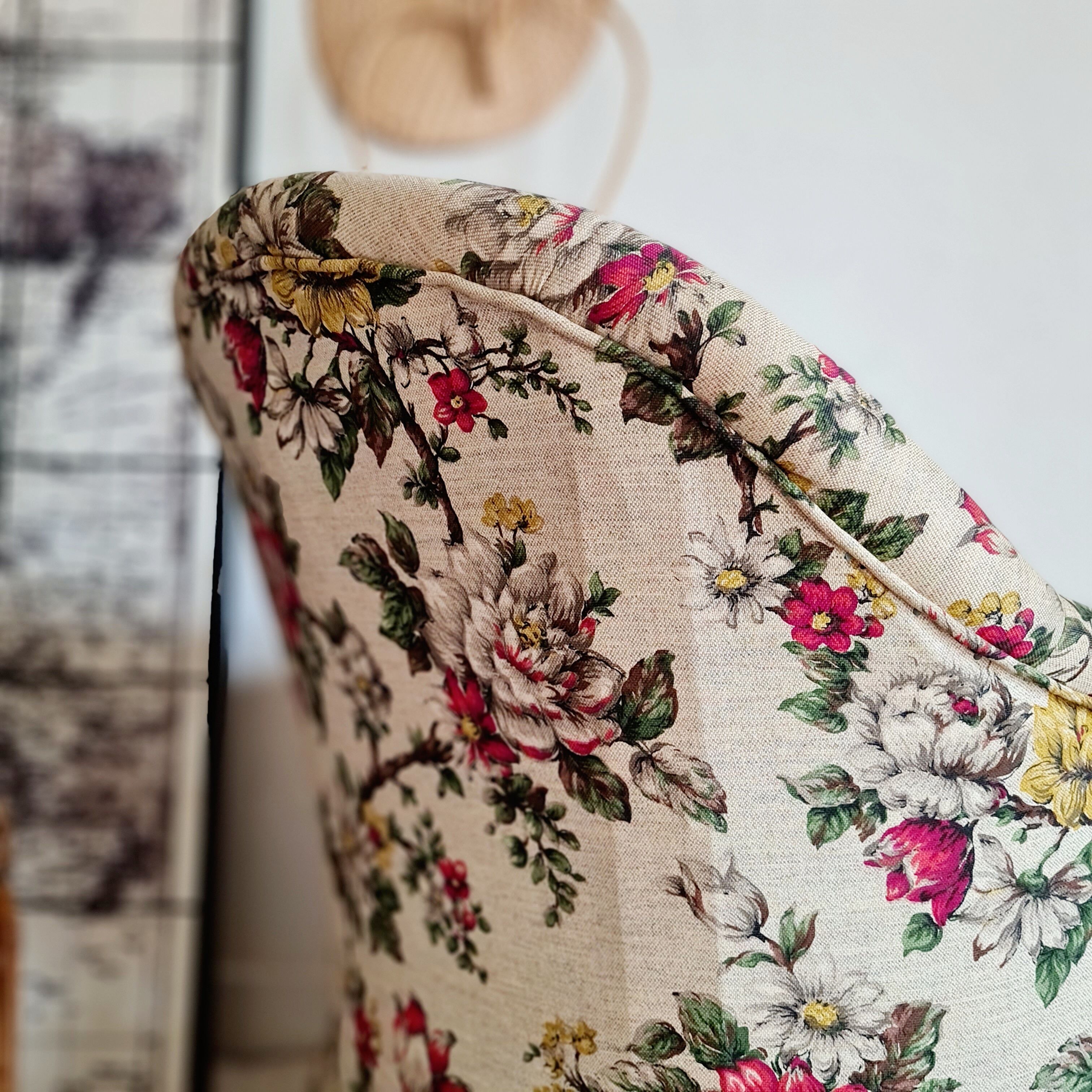 Antique flowered toad armchair