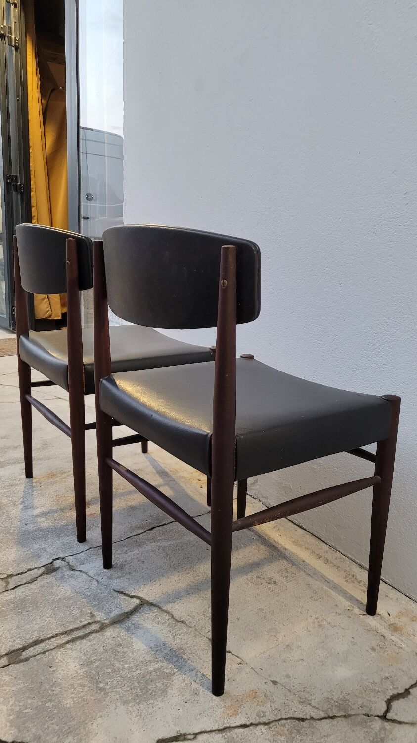 Pair of vintage teak Scandinavian chairs 1950