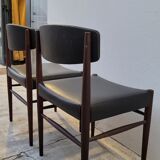 Pair of vintage teak Scandinavian chairs 1950