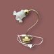 Antique brass and glass swan neck bedside lamp.