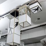 Ensemble de trois suspensions en verre américain, vers 1940