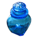 Blue glass jar with airtight lid