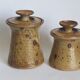 Covered pyrity sandstone pots signed GRM