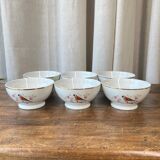 6 porcelain bowls "birds"