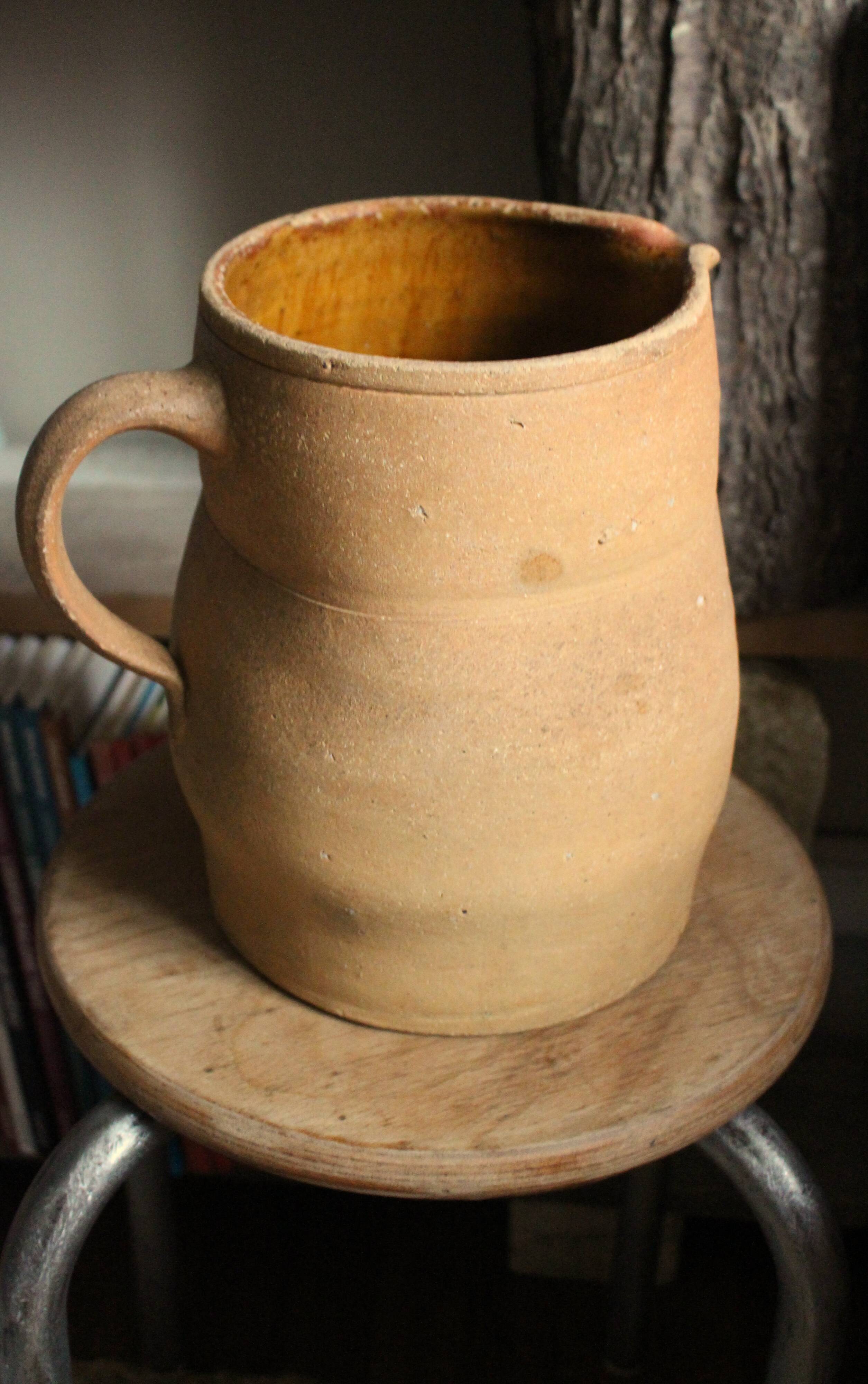 Large earthenware jug artisan pottery