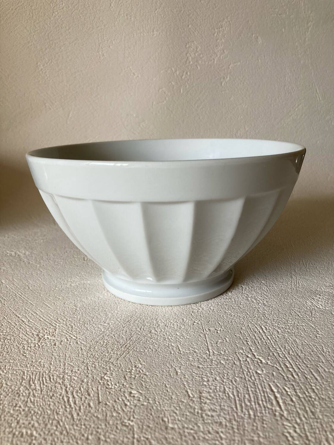 Large vintage white faceted Limoges porcelain bowls