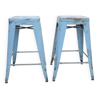 Set of 2 Vintage TOLIX Bar and Counter Stools by Xavier Pauchard