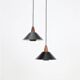 Set of 2 black mid-century pendant lamps by Elfi / 1960s / 1970s / Danish modern design