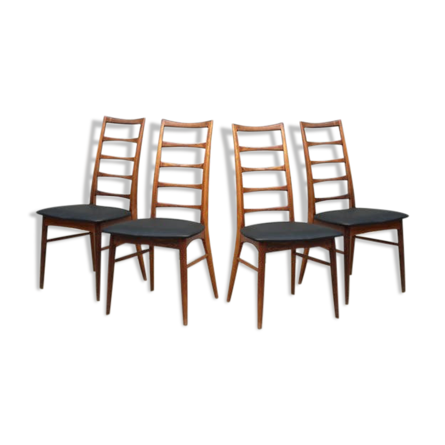Set of 4 Scandinavian chairs model Liz in rosewood by Niels Koefoed