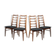 Set of 4 Scandinavian chairs model Liz in rosewood by Niels Koefoed