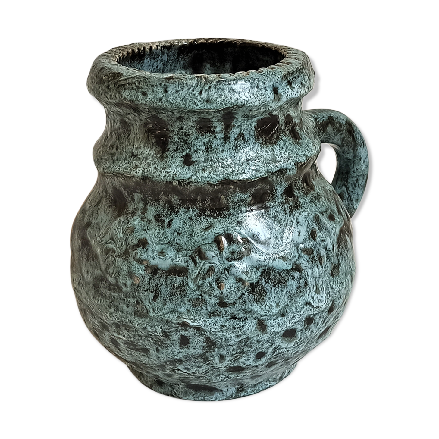 Blue ceramic vase vallauris