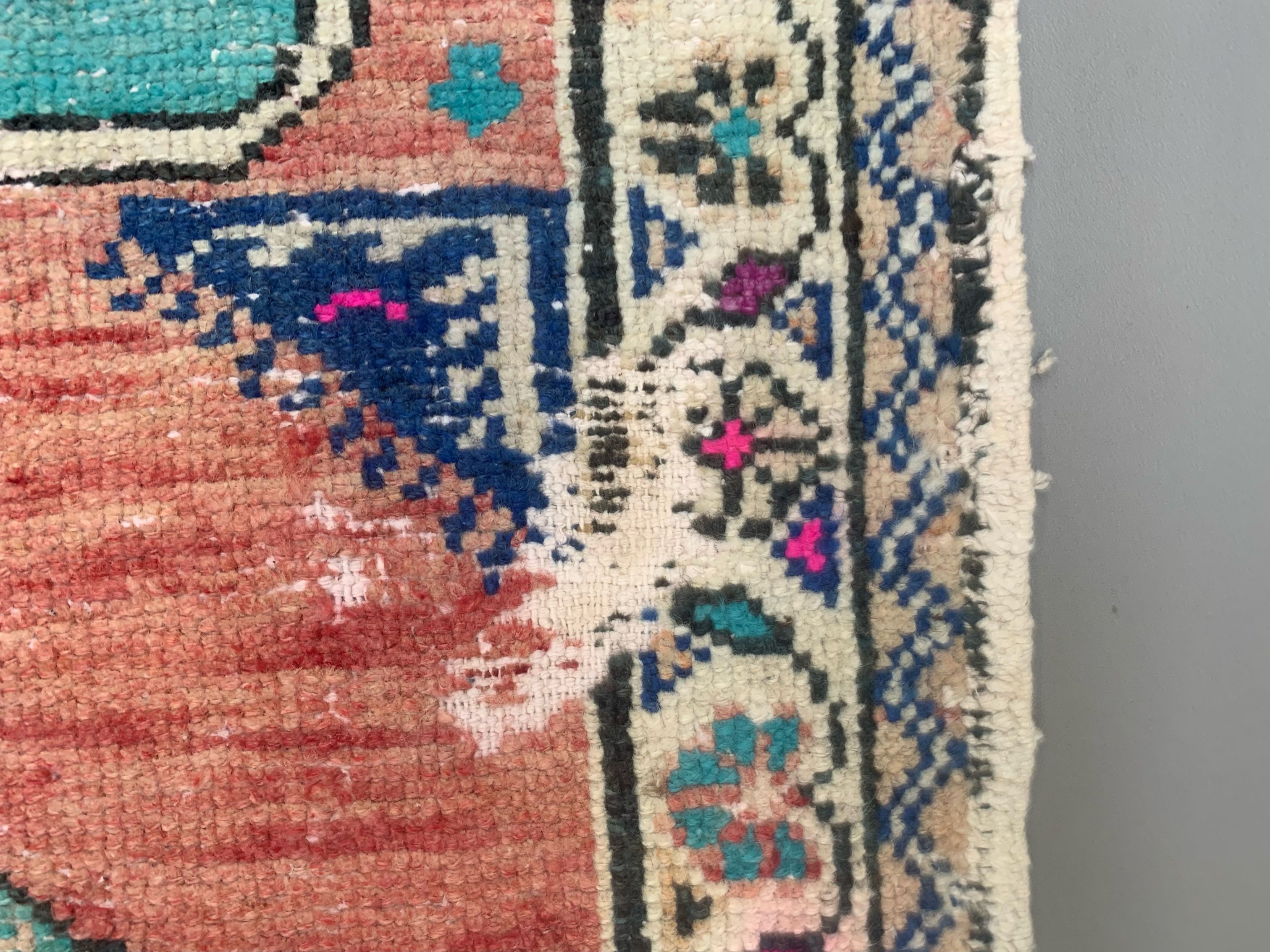 Vintage turkish oushak rug 150x87 cm carpet