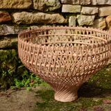 Large rattan pendant light, handmade, 55x40cm