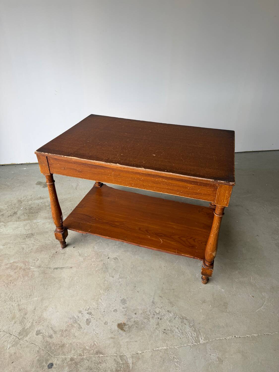 Old work table / draper from a wooden haberdashery.