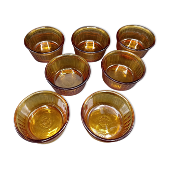 Set de 7 ramequins Duralex verre ambré