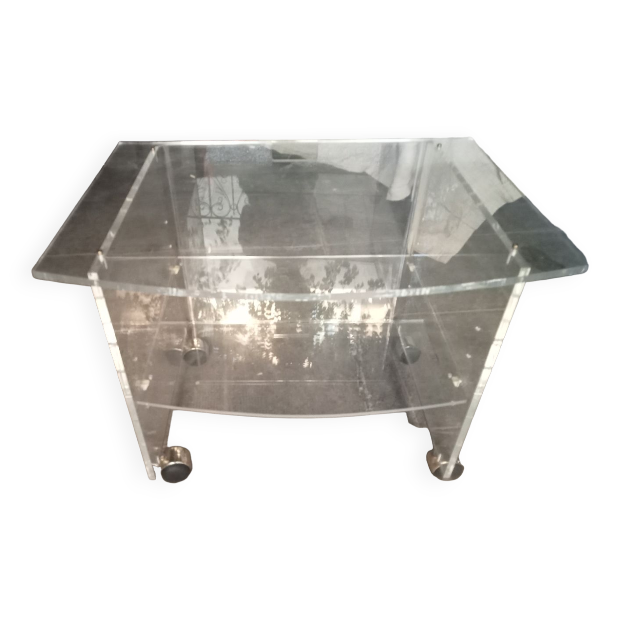Vintage plexiglass serving table David Lange