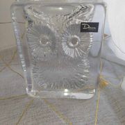 Paperweight signed daum France owl owls