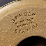 Handmade Beautiful partially glazed table lamp from Danish Søholm Ceramics, 1970s.