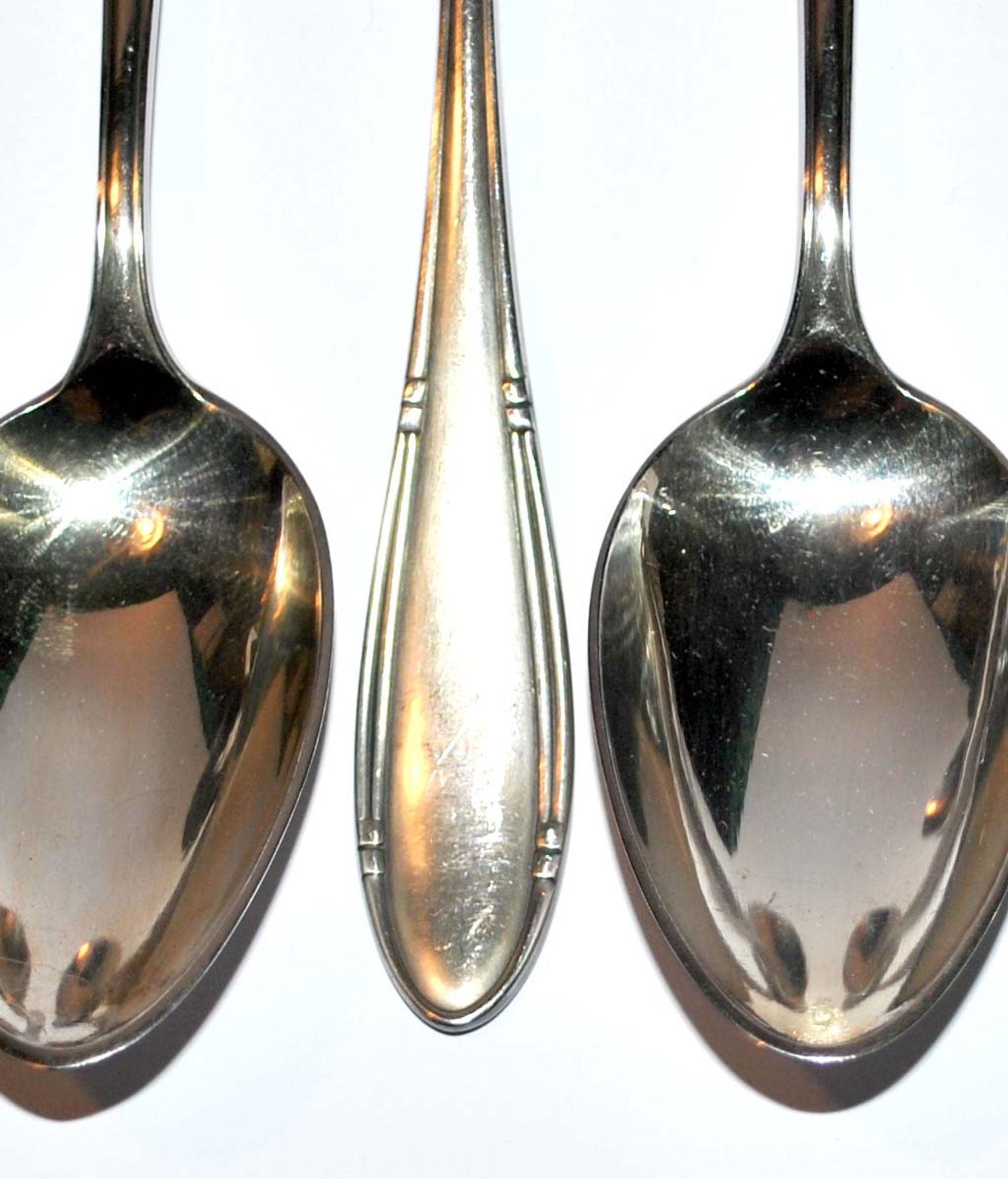 Series of 6 vintage table spoons in silver metal deetjen 100 soup 21.5cm