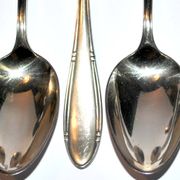 Series of 6 vintage table spoons in silver metal deetjen 100 soup 21.5cm