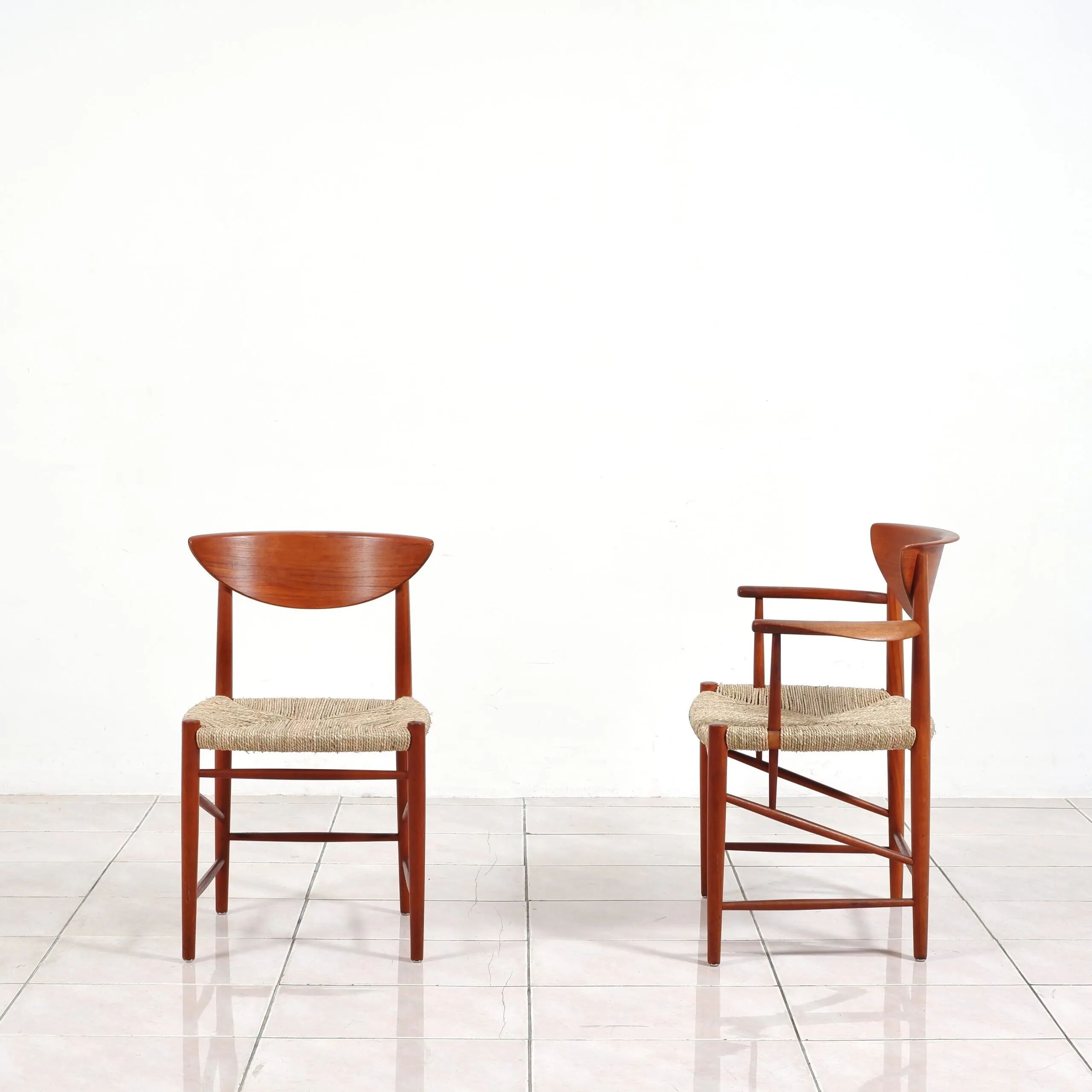 Set of model '317' & '316' by Hvidt & Molgaard-Nielsen for Søborg, fresh weaving