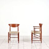 Set of model '317' & '316' by Hvidt & Molgaard-Nielsen for Søborg, fresh weaving