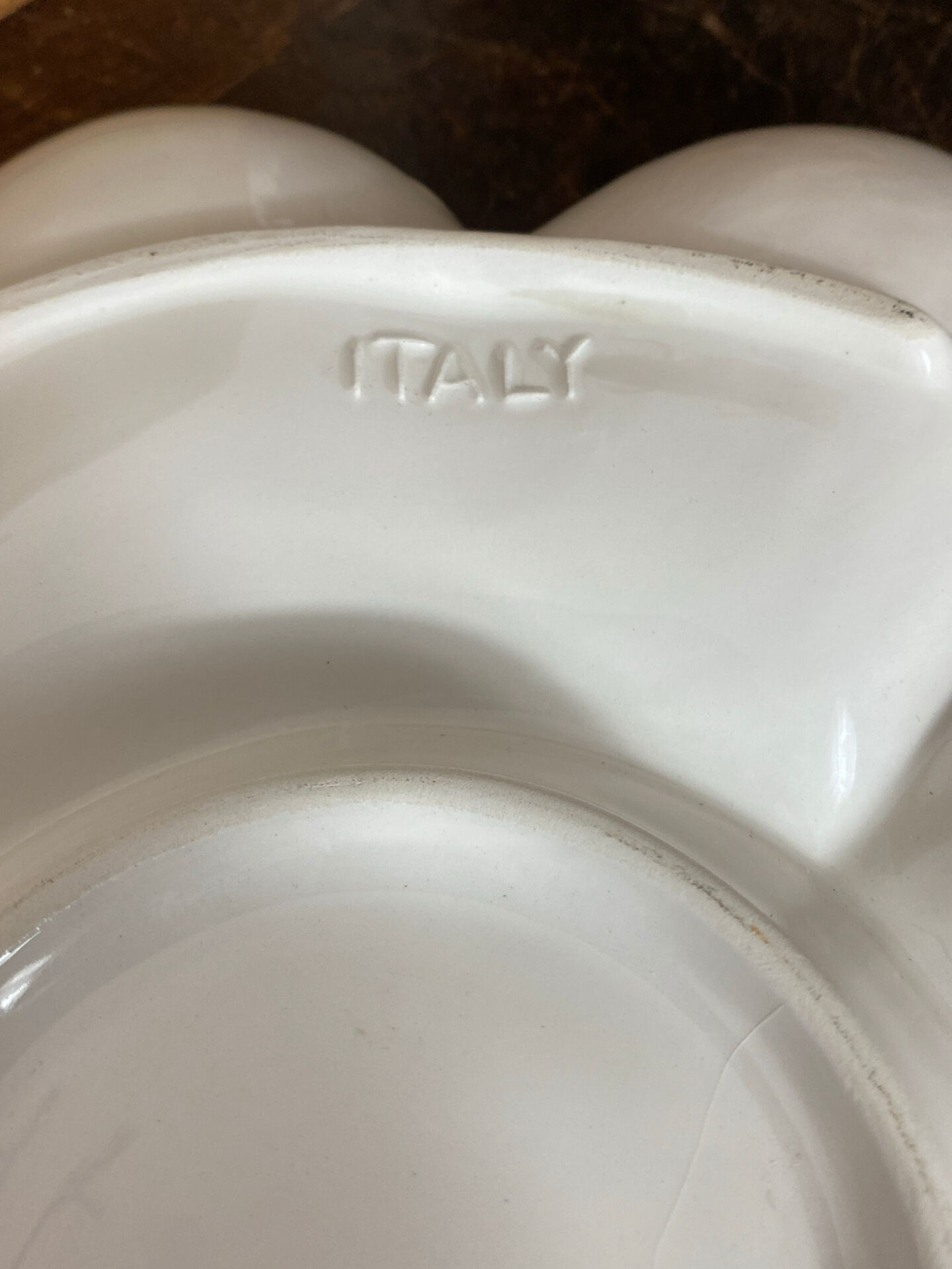 Divided plate, large ceramic flower, Italy
