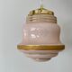 Suspension vintage globe in pink opaline with gold details
