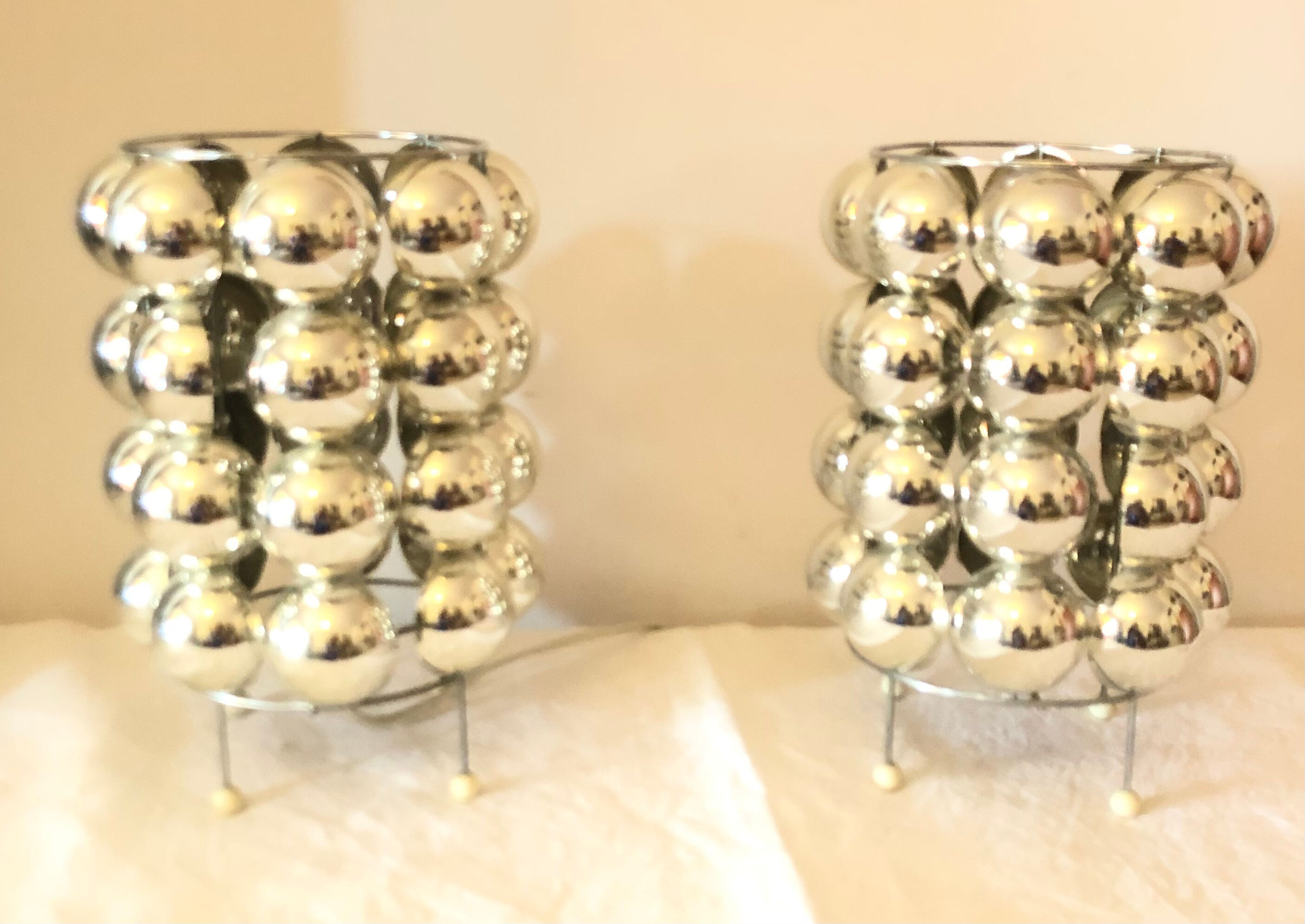 Pair of multi spheres lamps Space Age vintage