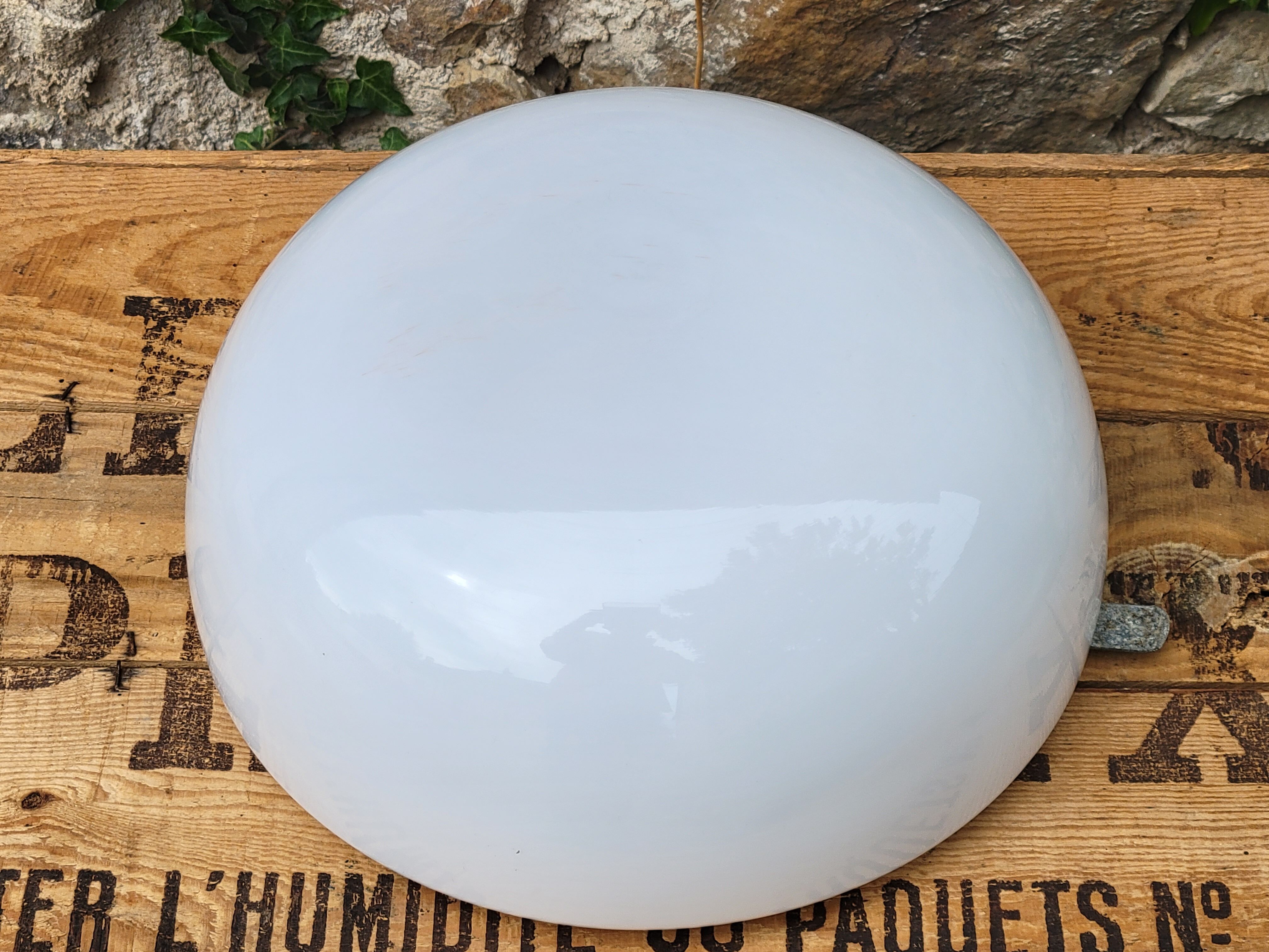 Half-globe opaline ceiling light