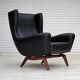 1960s, Danish design by Illum Wikkelsø, armchair, model 110, leather, teak.