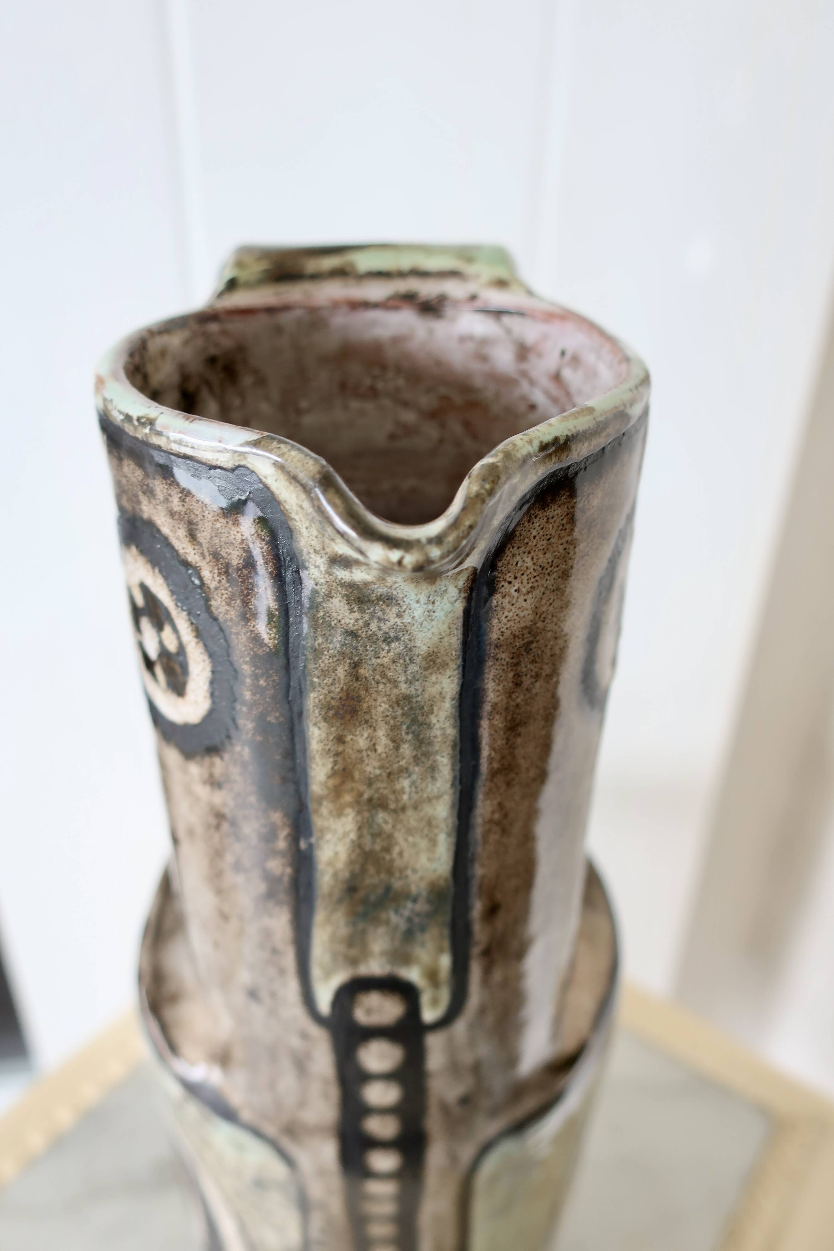 Paul Quéré & Ariane Mathieu Rare Zoomorphic Pitcher Signed, Dated, Numbered 3 out of 20