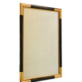 Gold and black marbled metal mirror, 1970s vintage design, Italy