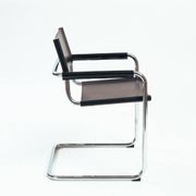 Chaise Bauhaus Mart Stam Marcel Breuer en cuir noir, Fasem 1980