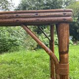 Antique rattan garden table