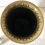 Umbrella stand in embossed golden brass