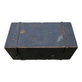 Old vintage wooden travel trunk