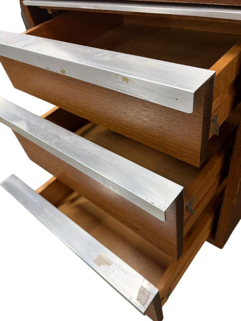 XL vintage wooden desk De Coene 'EFAC M20 Cotribel'