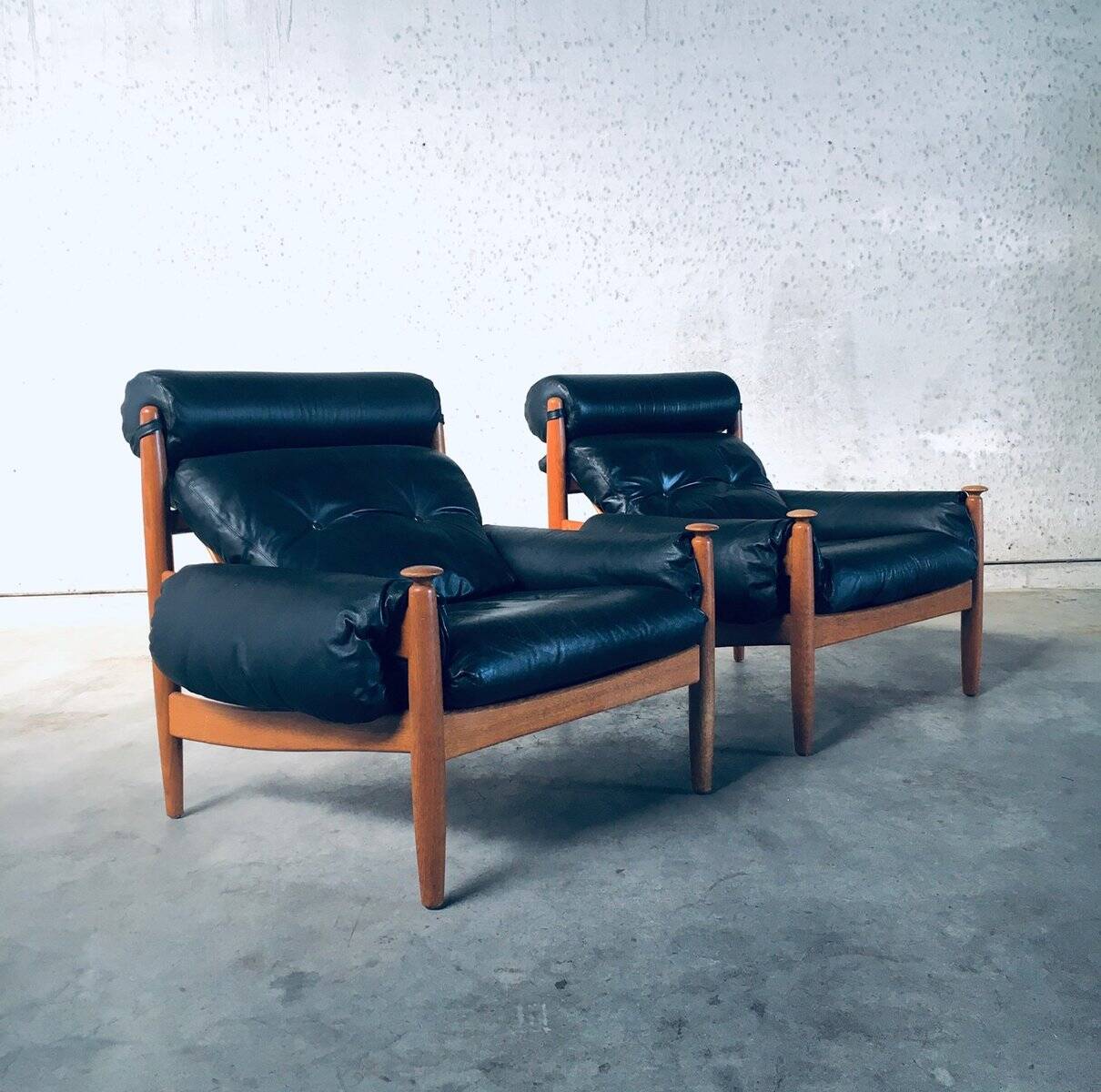 Scandinavian lounge chairs attributed to Eric Merthen for Ire Möbler, Sweden, 1960s, set of 2.