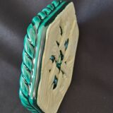 Varnished ceramic trivet from Vallauris and 2 bottle coasters.