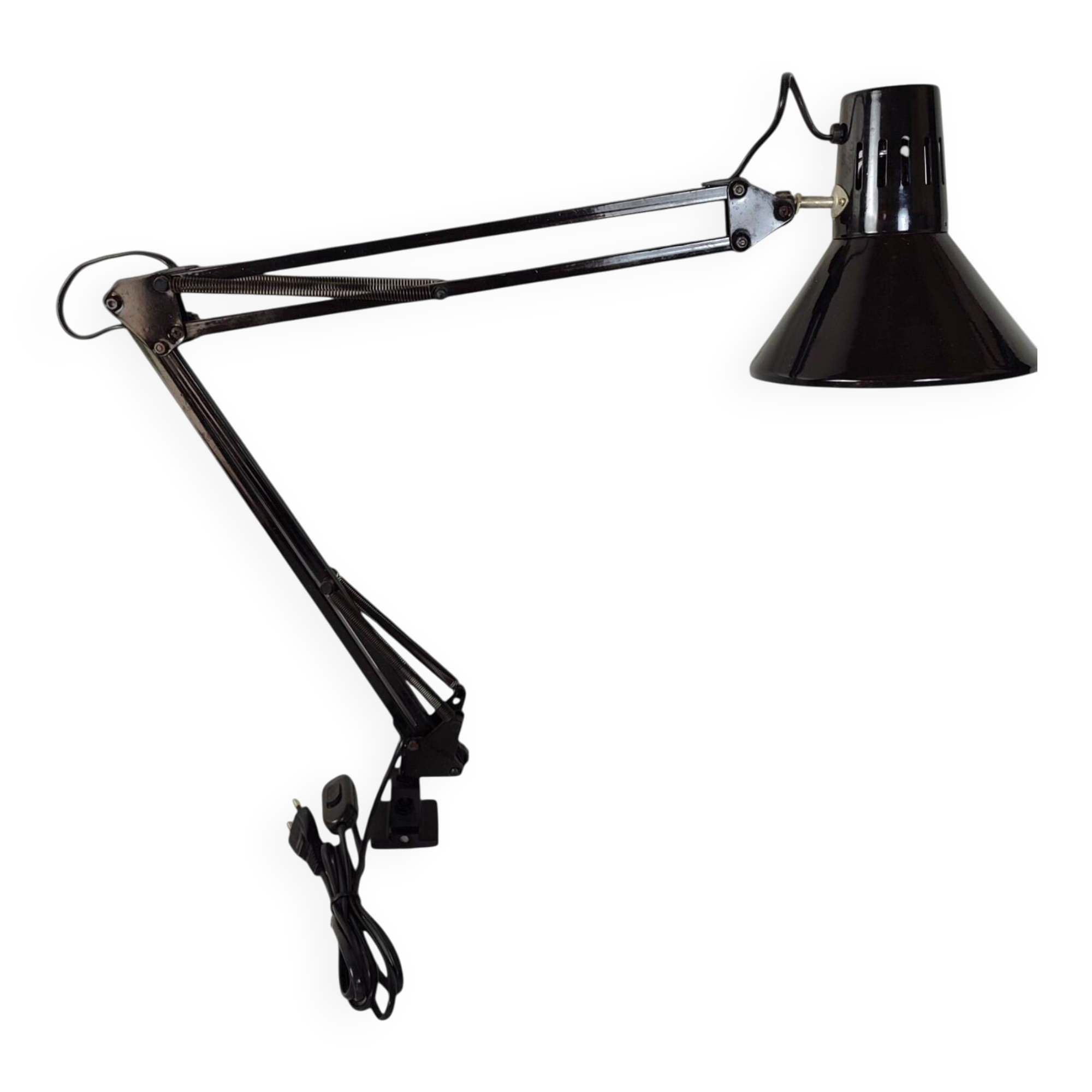 Black articulated architect lamp Mathias SA, industrial style – 1980s