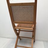 Pair vintage cannesy folding chairs