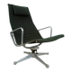 Fauteuil lounge EA124 de Charles & Ray Eames en tissu noir, années 1970