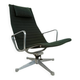 Charles & Ray Eames EA124 Lounge chair in black fabric, 1970s