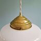 Pair of Art Deco conical white opaline pendant lights, 1920-30
