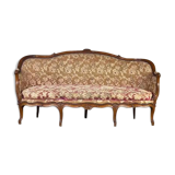 Louis XV Bench In Carved Beech And Moulded Corbeille File, 18th Century
